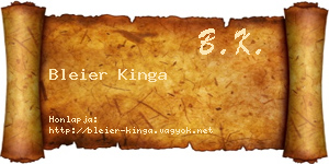 Bleier Kinga névjegykártya